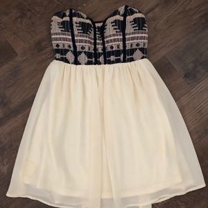 Tribal boho top cream dress
